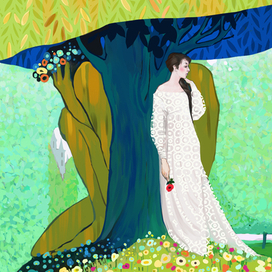 к сказке "Красавица и Чудовище" в стиле Густава Климта