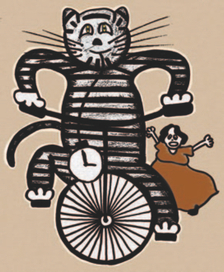Кот и велосипед