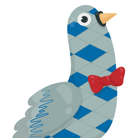 Милый голубь в клетку 