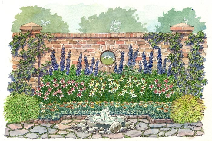 Цветник с оградой