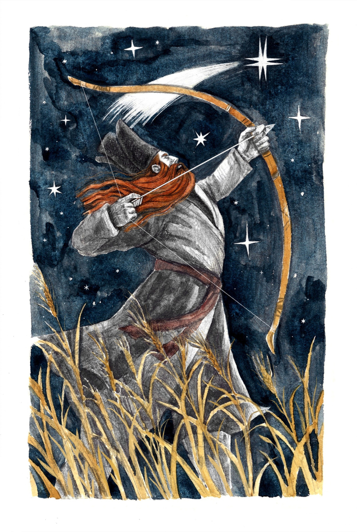 Идна натягивает тетиву