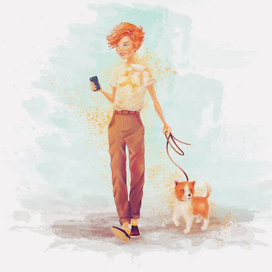 Парень с собачкой