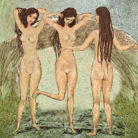 Три Грации, Играющие в Резинку