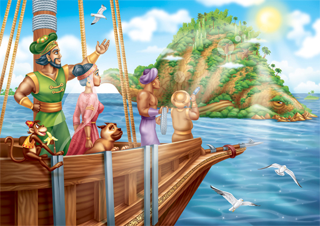 Иллюстрация к сказке "Синдбад-мореход"  