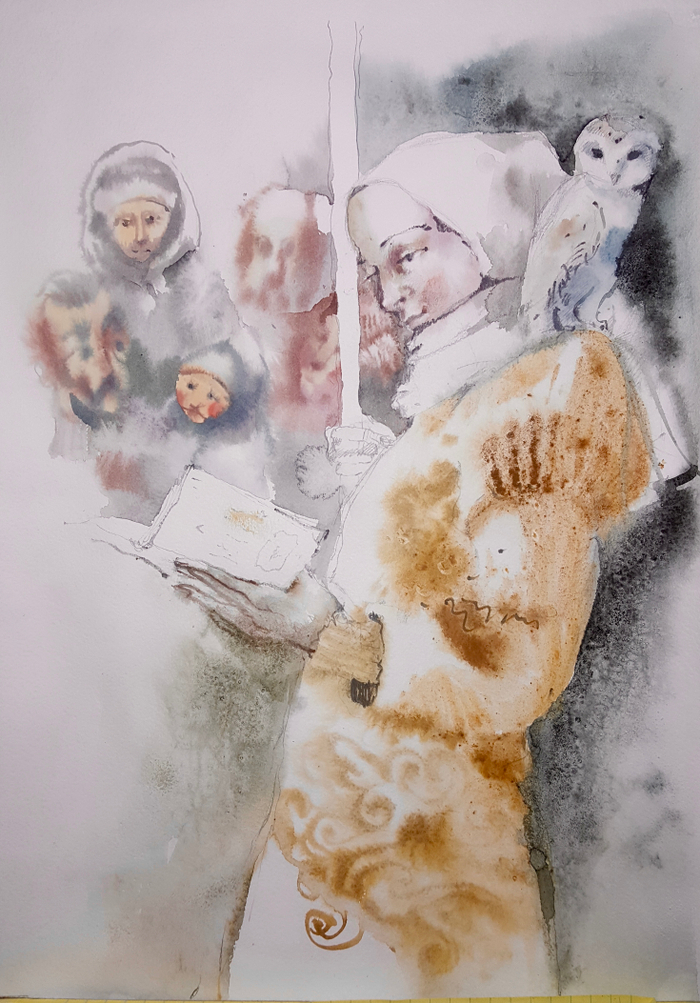 путешественница во времени или девушка из средневековья в Московском метро)