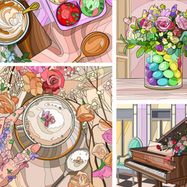 Раскраски с цветочными темами