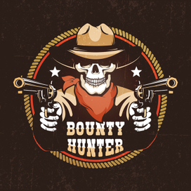 Охотник за головами ретро эмблема