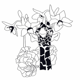 жирафчик в цветах