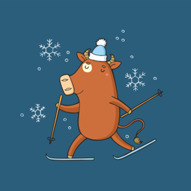 Серия иллюстраций для календаря_быки