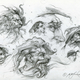 my sketches for illustrations graphic novel "Dofni and Chlu." 2015.