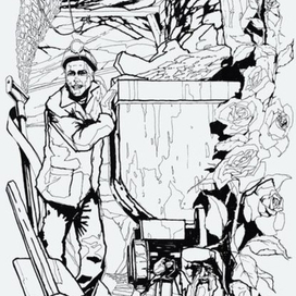 шахтёр с вагонеткой