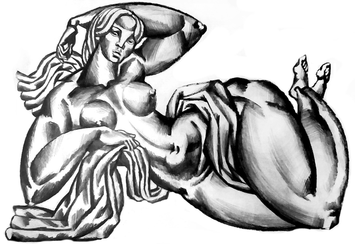 10. "Утро", бумага, карандаш. 2017 г.  #50дней50рисунков