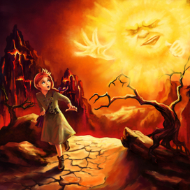 Иллюстрация к сказке братьев Гримм "7 воронов"