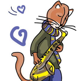 Cat and sax