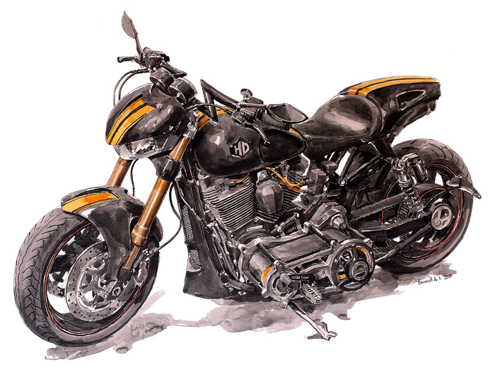 полосатый мотоцикл