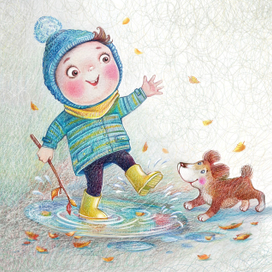 Иллюстрация к стихотворению "Дождик" Е. Мишуниной