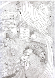 Семья вокруг елки Иллюстрация к сказке"Питер пен"