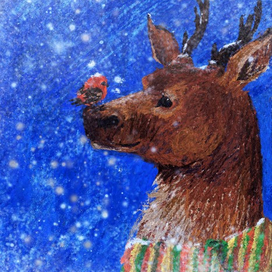 Зимние Иллюстрации. Северный олень