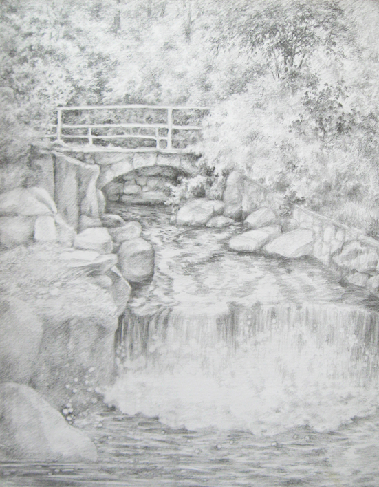 У быстрого ручья в старом парке