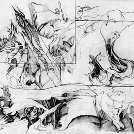 sketch for the engraving "Sarkan II"