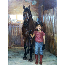 "Девочка и конь" Портрет с натуры