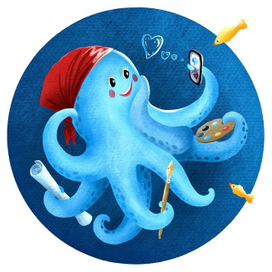 Осьминог-художник