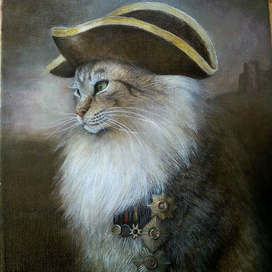 Картина "Кот-адмирал", акрил