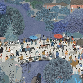 Иллюстрация по мотивам китайской традиционной живописи