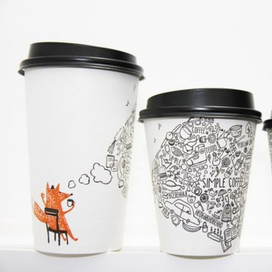 Иллюстрация на стаканчиках