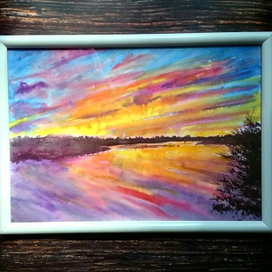 Серия Закаты, акварель