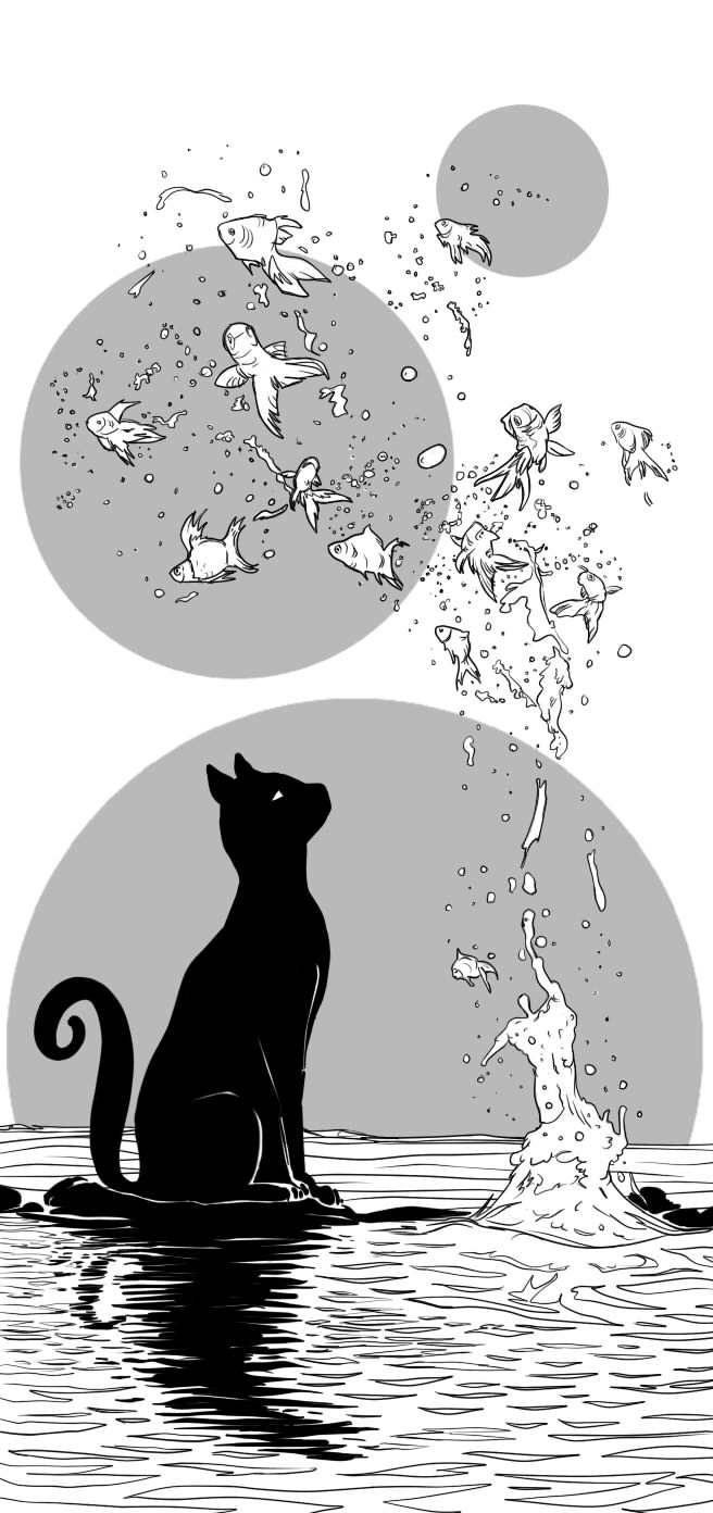 кошка и рыбки