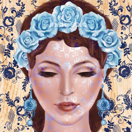 Дева, гжель.