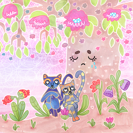 Иллюстрация для детской книги про дружбу Land of Tayo