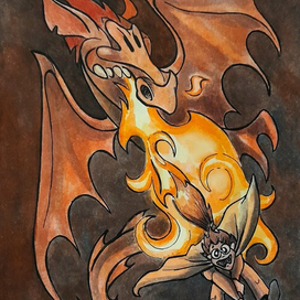 Иллюстрация для Inktober 2025 25. inferno (пекло)