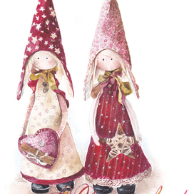 Открытка "Рождественские ангелочки"