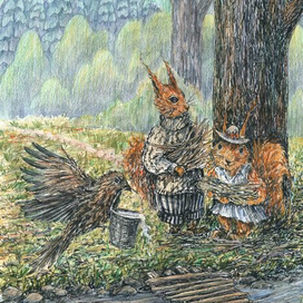 Иллюстрация к сказке "Умный Грач"