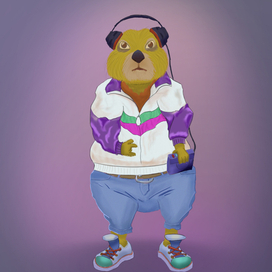 Модный суслик одетый в стиле 80-х