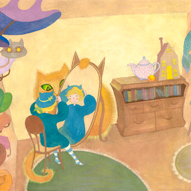 Разворот авторской книги *Что делают кошки, пока мы спим*