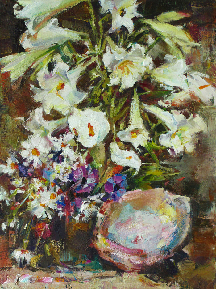 Н.Фешин Лилии и раковина (авторская копия)