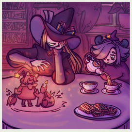 За столом у Ведьмы