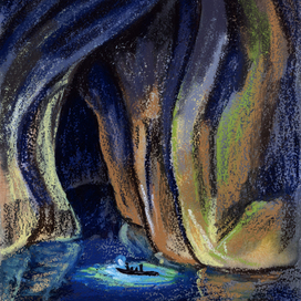 Иллюстрация для книги "Виктор в стране пещер", автор Алёна Чередниченко.