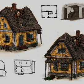 Концепт-арт строения для игры