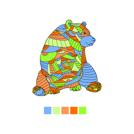 Медведь абстрактный в цвете