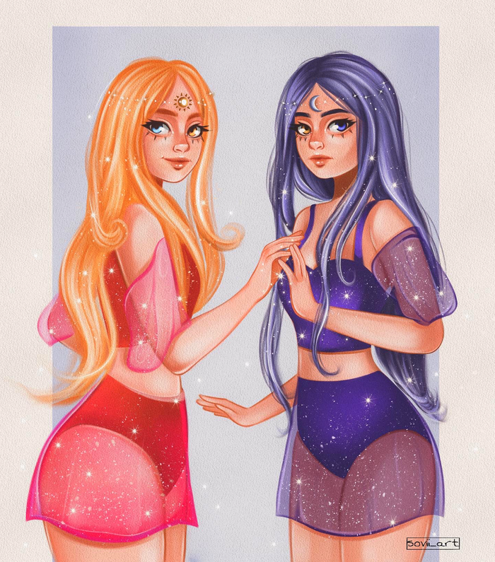 Иллюстрация «Солнце и Луна» 