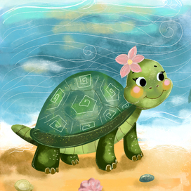 Черепашка. Иллюстрация для пособия 