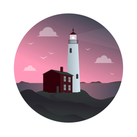 Маяк на закате