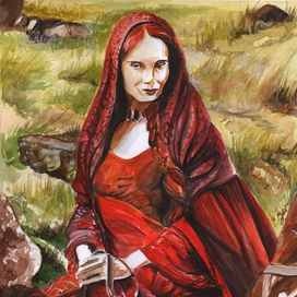 Всадница в красном