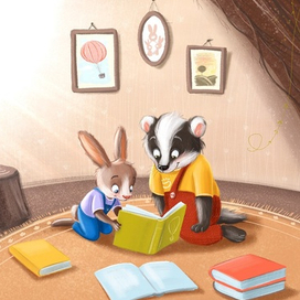 Заяц и барсучонок