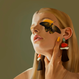 Лето, девушка, бабочка.