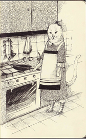 Кошка на кухне